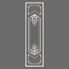 CPU-5-5 Versailles Molding Decor Kit &mdash; Vertical wall panel with molding frame and Baroque cartouche