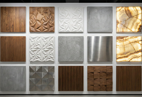 Types of various materials for wall finishing