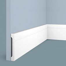 Floor skirting board B110V1L from polystyrene HI WOOD, record height 110 mm and thickness 16 mm, with maximally rich, refined decorative profile relief