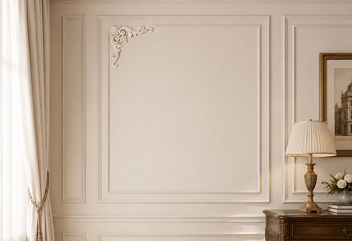 The wall is already divided into panels by moldings: how to choose NPU-133 to fit the frame size and paint the stucco in the same color as the wall