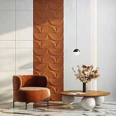 Decorative wooden panel DP-001 for wall decoration in a modern residential interior.