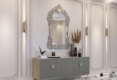 Modern Interior with an Elegant Mirror and Stylish Console