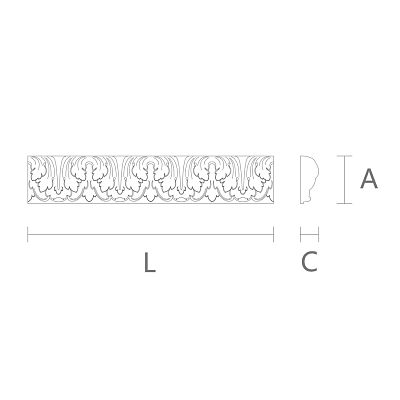 Carved molding из полиуретана KPU-074 чертеж