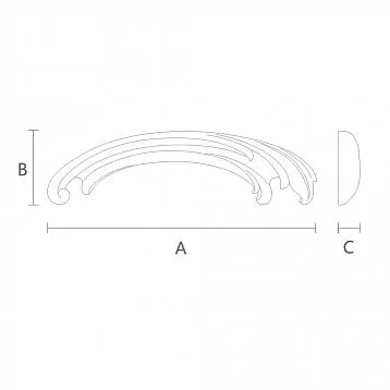 Surface-mounted element made of oak or beech with carved ornament