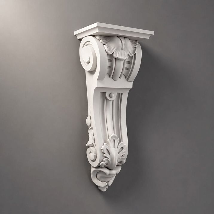 Carved polyurethane bracket KRPU.VRS-013