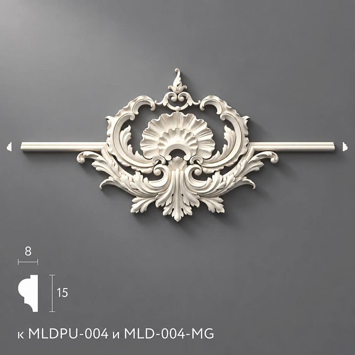 Universal center molding NPU-00417.4 polyurethane - for classic and modern interiors