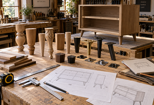 Furniture legs for furniture makers and furniture production