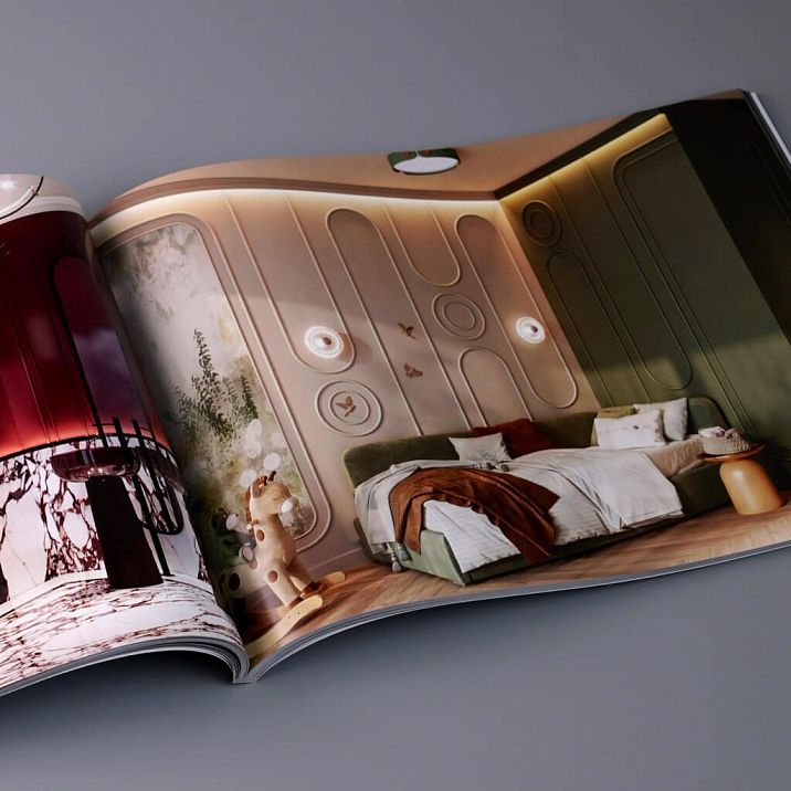 Page of the STAVROS catalog with polyurethane decorative elements and stucco decor samples