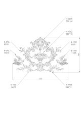 Wooden decoration set C-051 detailed drawing of components