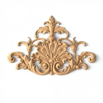 Wooden decorative element with symmetrical pattern