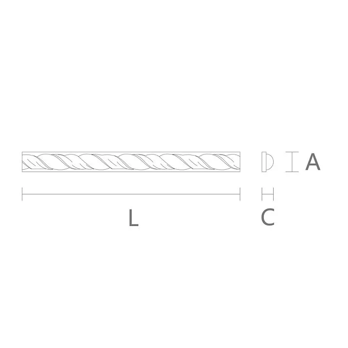 Wooden Molding K-075 with relief carving for decorating furniture and interiors drawing
