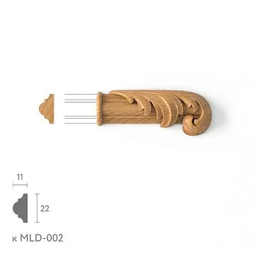 Carved molding tip N-436.1R set for MLD-002. Molding decor. Image 69ca2abecb9e5
