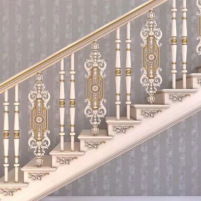 Wooden baluster L-056 на фото лестницы, применение