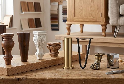 Decorative wooden furniture support for cabinet furniture