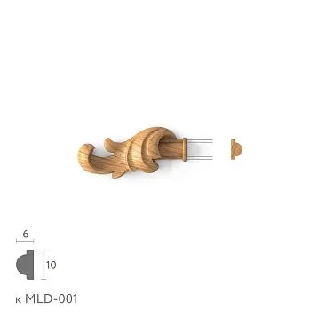 Carved molding tip N-362.1L set for MLD-001. Molding decor. Image 69c371f5b08fc