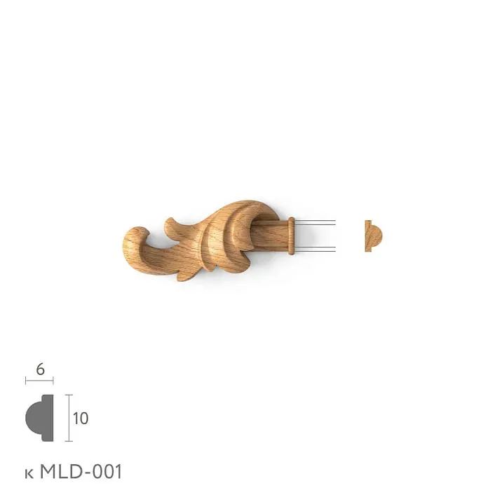 Carved molding tip N-362.1L set for MLD-001. Molding decor. Image 69c371f5b08fc
