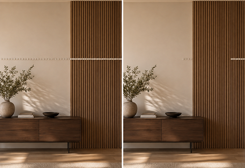 Carved decorative molding KPU-020 11 &times; 8 &times; 2000 mm over slatted panels