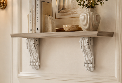 Decorative brackets for a ready-made shelf: which KRPU-021 polyurethane one to order so that the decor looks proportionate?
