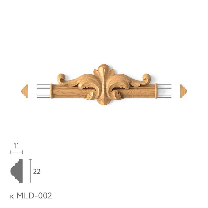 Decorative connecting element N-400.1 made of wood