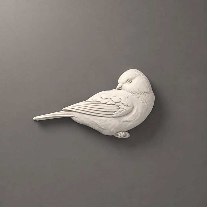 Polyurethane applique NPU-497L in the form of a sitting bird &ndash; STAVROS decorative molding