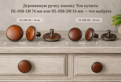 Buy Ton wooden knob: HL-058-1M 74 mm or HL-058-2M 54 mm &mdash; which to choose