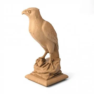 Wooden newel cap L-105 with falcon motif