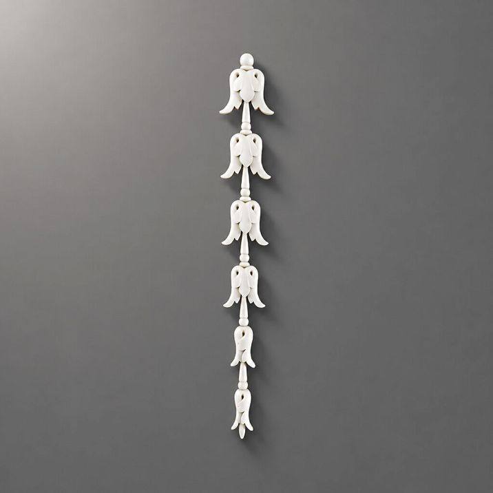 NPU-316 decorative molding from polyurethane &ndash; vertical garland of flower buds for interior and facade