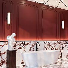 CPU-3-3 Wall decor from moisture-resistant polyurethane of the Japandi collection with geometric elements for modern restrained interiors