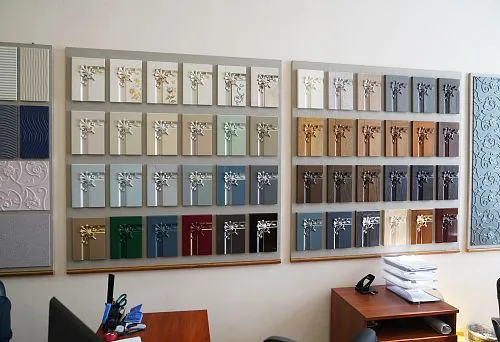 Color Solutions and Decorative Finishes for Furniture with Carved Elements on the Exhibition Booth