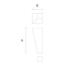 Technical drawing of the geometric furniture leg MN-192M with height and width dimensions.