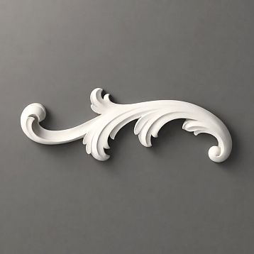 NPU-431L moldings in close-up with smooth scrolls and relief details