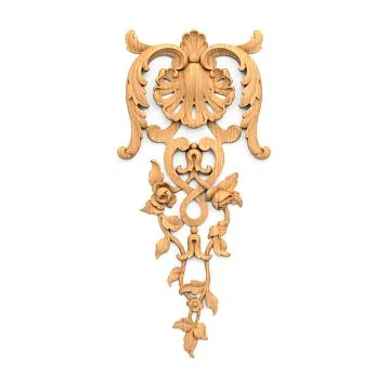 Carved overlay N.VRS-005 made of oak &mdash; decorative element for furniture and walls