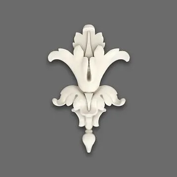 Polyurethane Relief Insert NPU-112 with artistic floral carving for home