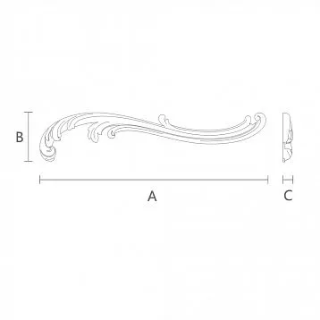Wooden decorative overlay N-427R, carved, for furniture and walls, made of oak or beech