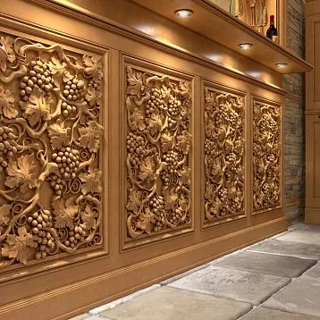 Carved item N-263 for decorating furniture and facades, grape leaves