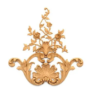 Carved applique N.VRS-002 from solid oak &ndash; decorative element for furniture