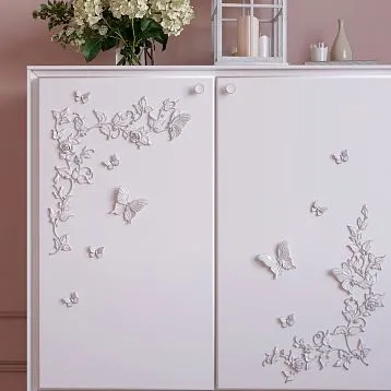 Molding decoration NPU-482R in the form of a butterfly, close-up