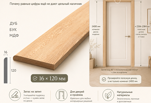 Test-fitting a 2400 mm PLT-005 casing to a tall door with verification of the actual length