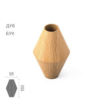 Geometric shape KN-008 made of solid wood with a 34 mm hole