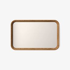 Front view of the Aurora 008-007 mirror, crafted from oak and beech