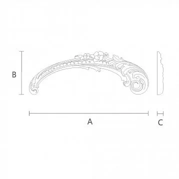 Wooden Overlay with Carved Floral Motif