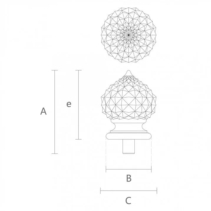 Wooden post cap L-089, 98 mm, buy in the online store Stavros