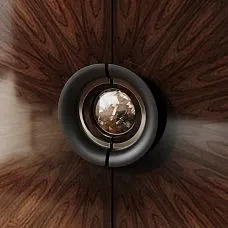 Wooden decorative insert HL‑070‑1M zebrano with metal edging as an accent on dressers, cabinets, and wardrobe doors