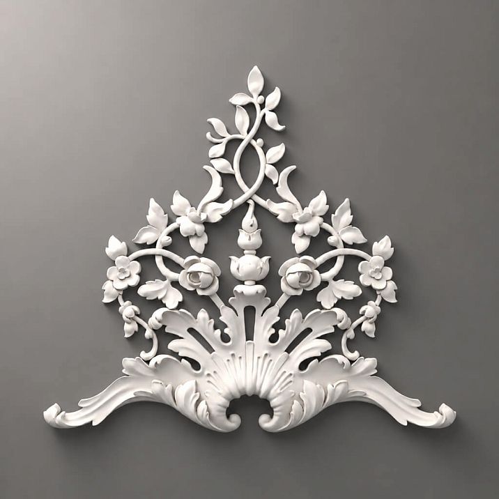 Molding decor &mdash; carved polyurethane overlay NPU.VRS-014R for walls and ceilings