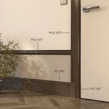 Wooden baseboard PLT-003 160&times;16 mm with high premium profile made of natural wood
