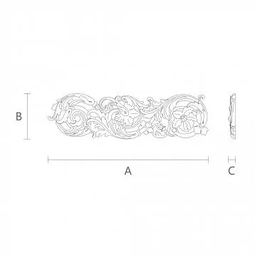 Decorative element for decorating furniture, walls, doors, ceilings, drawing