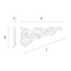 Carved wooden overlay N-339L for wall drawing