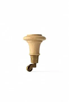 Wooden leg with wheel from the manufacturer for furniture
