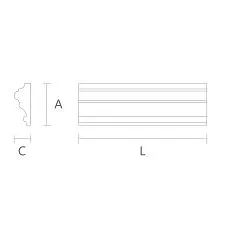MDF molding for decoration MLD-M-008, drawing for dimensions