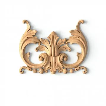 Wooden decor N-415 with wood carving, semi-circular shape